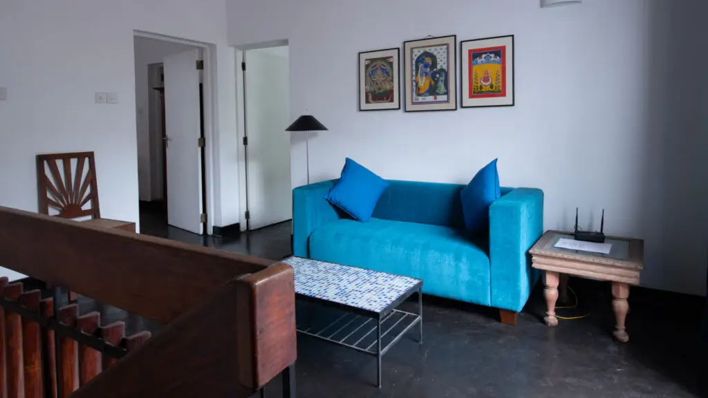 flower road villa seating area